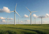 AeroBlade Systems Logo - Wind turbines in a field